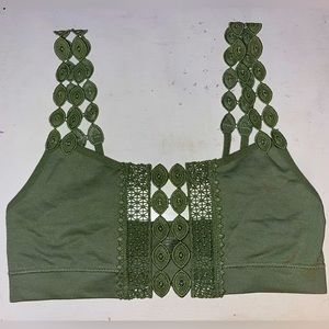 Very cute green top, elastic straps, stretchy
